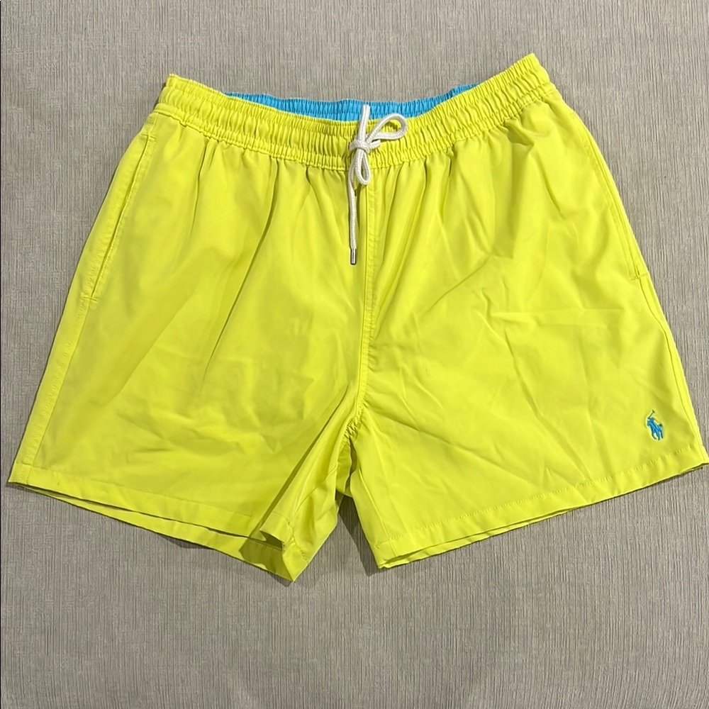 Polo by Ralph Lauren Yellow Swim Trunks Quick-Dry Relaxed Fit 5.5 inseam